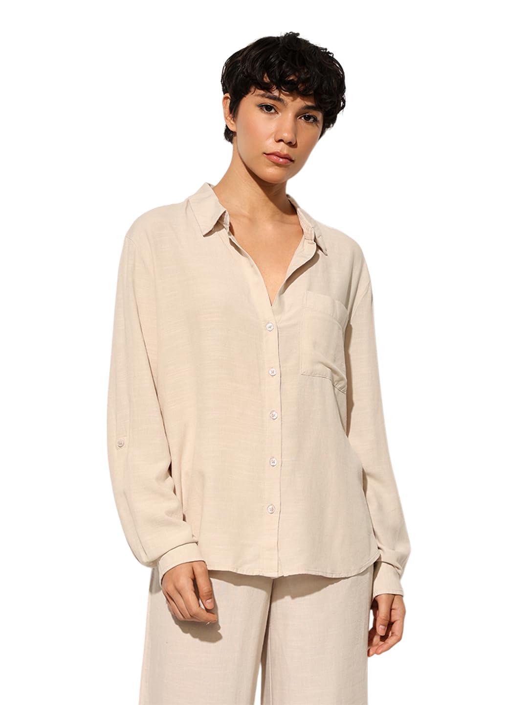 ONLY CAYA Chemisier, Beige Clair, XS Femmes