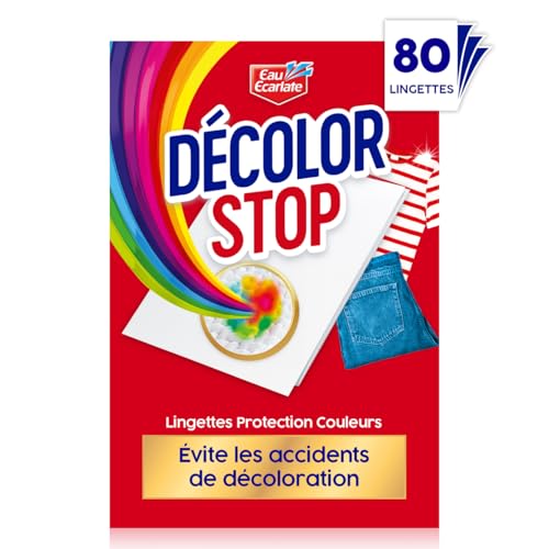 Decolor Stop, Lingettes protection couleurs, evite les accidents de decoloration, preserve l'eclat des couleurs, tous programmes textiles et temperatures x80 lingettes