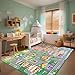 IWRJFQWR Car Play Rug City Life Traffic Road Kids Rug, Educational Road Carpet Kids Play Mat for Floor Nursery Toddler Preschool Bedroom Living Room Playroom, 3x5 Feet