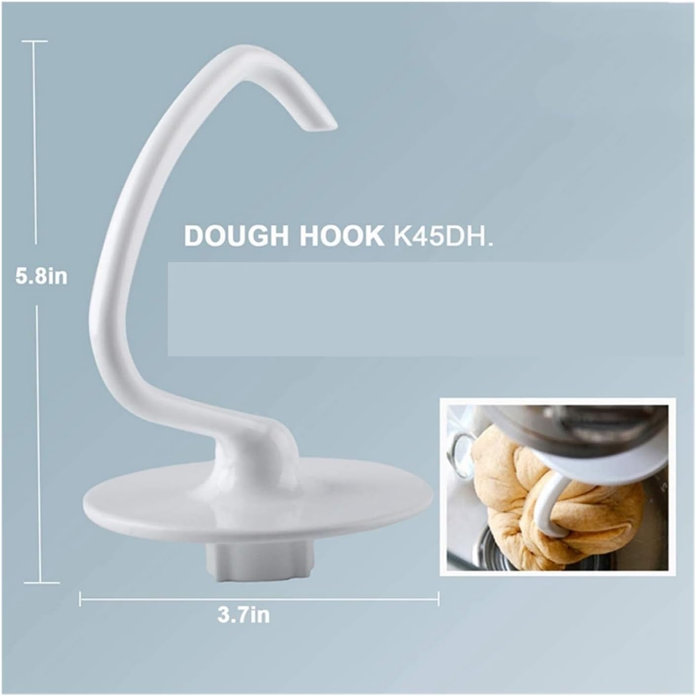 Dough Hook&Flex Edge Beater/Stand Mixer Parts for 4.5-5 Qt Food Processor Accessory Flex Edge Bowl Scraper