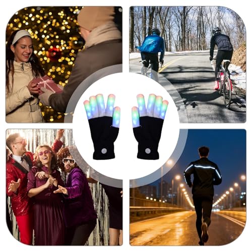 Guantes de dedo LED para adolescentes y adultos en fiestas y Navidad 4