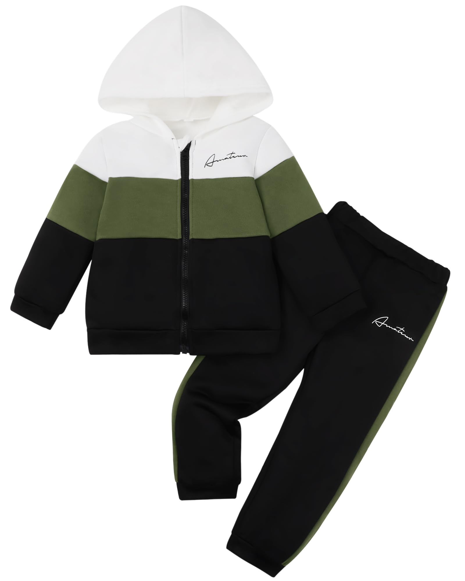 Hotfiary Set di 2 tute per bambini e ragazzi, con giacca a maniche lunghe con cappuccio e pantaloni della tuta, pantaloni da jogging, pantaloni da jogging, pantaloni da jogging, tuta per ragazzi, per