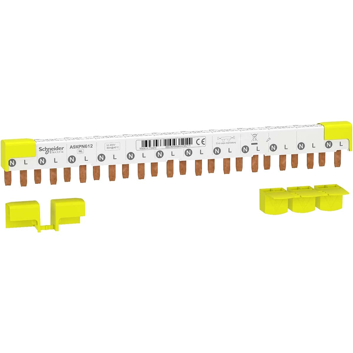 Peine - idt40 - 1p+​n - 12 módulos - Schneider Electric a9xpn612