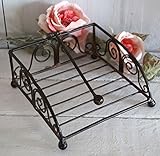 Stil: Landhaus-Design LB H&F Serviettenhalter Serviettenständer braun Metall