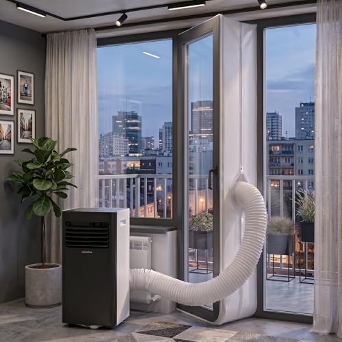 Fensterabdichtung Klimaanlage 600cm (1 Schlauch) AC-Lock 600 Türabdichtung für mobile Klimageräte an Balkontür & großen Fenstern Hot Air Stop Mini Klimaanlage Fensterabdichtung Ohne Bohren