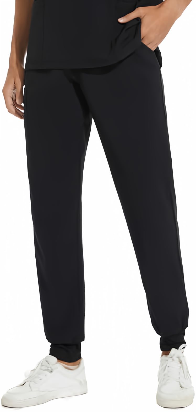 COZYFIT Scrub Pants for Men - Slim Jogger Pants with 5 Pockets, Yoga Waistband, Anti-Wrinkle Scrubs for Men