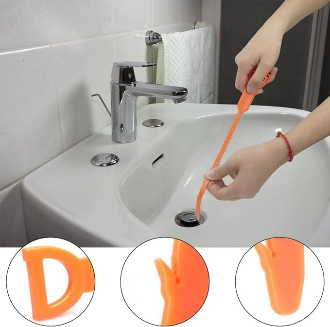 10 Pack 20 Inch Drain Clog Remover Tool, Drain Hair Cleaner Tool, Hair Cather Shower Drain Tool, Drain Auger Hair Cleaning Tool for Shower Kitchen Sink Bath Tub Bathroom, Sink Snake Hair Remover