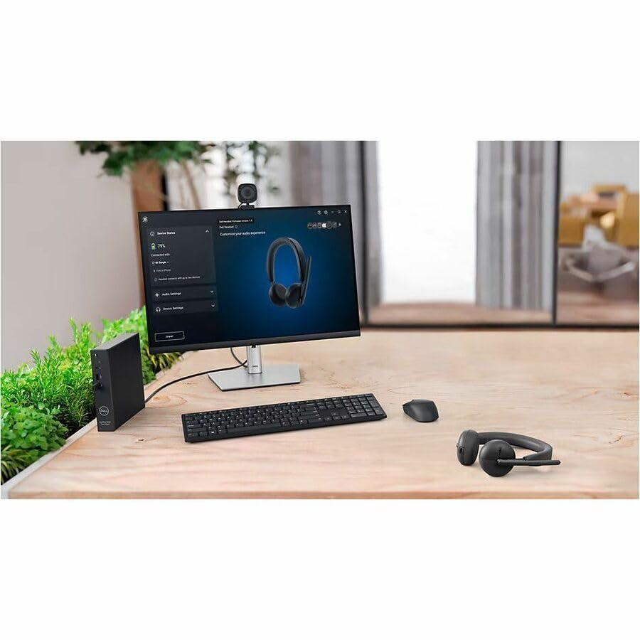 Dell WL3024 Wireless Headset - Leatherette Headband, Built-in AI-Based Noise Cancellation Microphone, Boom mic - Black - image 2