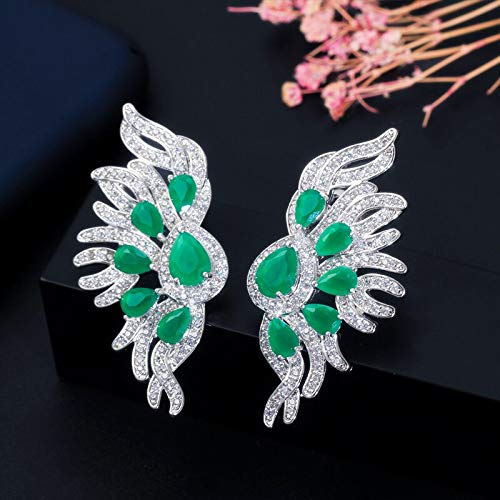 Boucles d'oreilles en cristal vert de 4,5 cm légères pour oreilles sensibles
