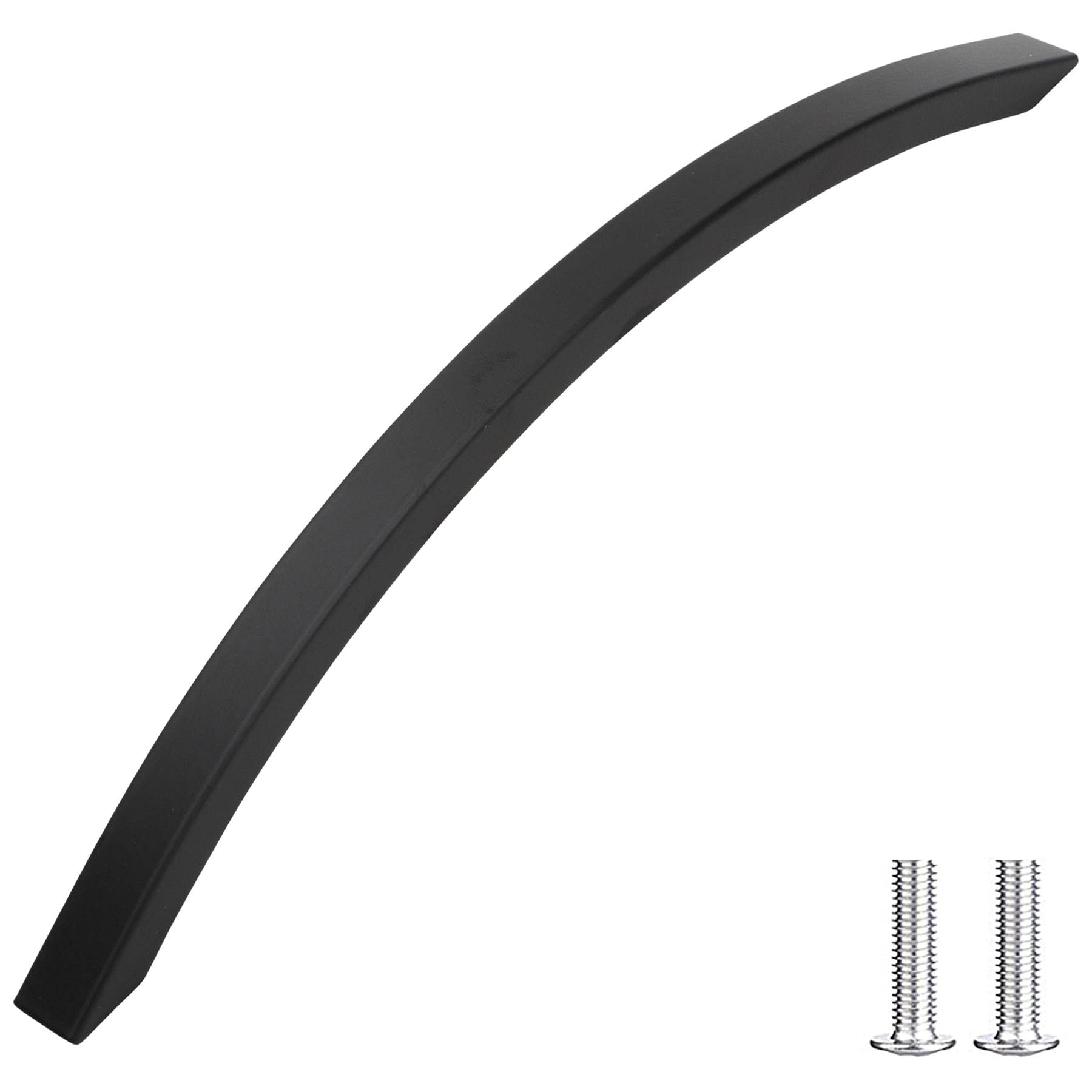Decoranddecor Matt Black Slimline Kitchen Door Handles Cabinet Pulls Sleek Design - Smooth Lines 192Mm