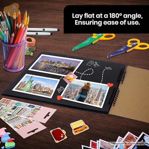 Image of Lakeer 10 inch X 10 inch Black Sketchbook 400 GSM Thick Paper Wireo Bound Hardboard Cover Acid Free 12 Sheets