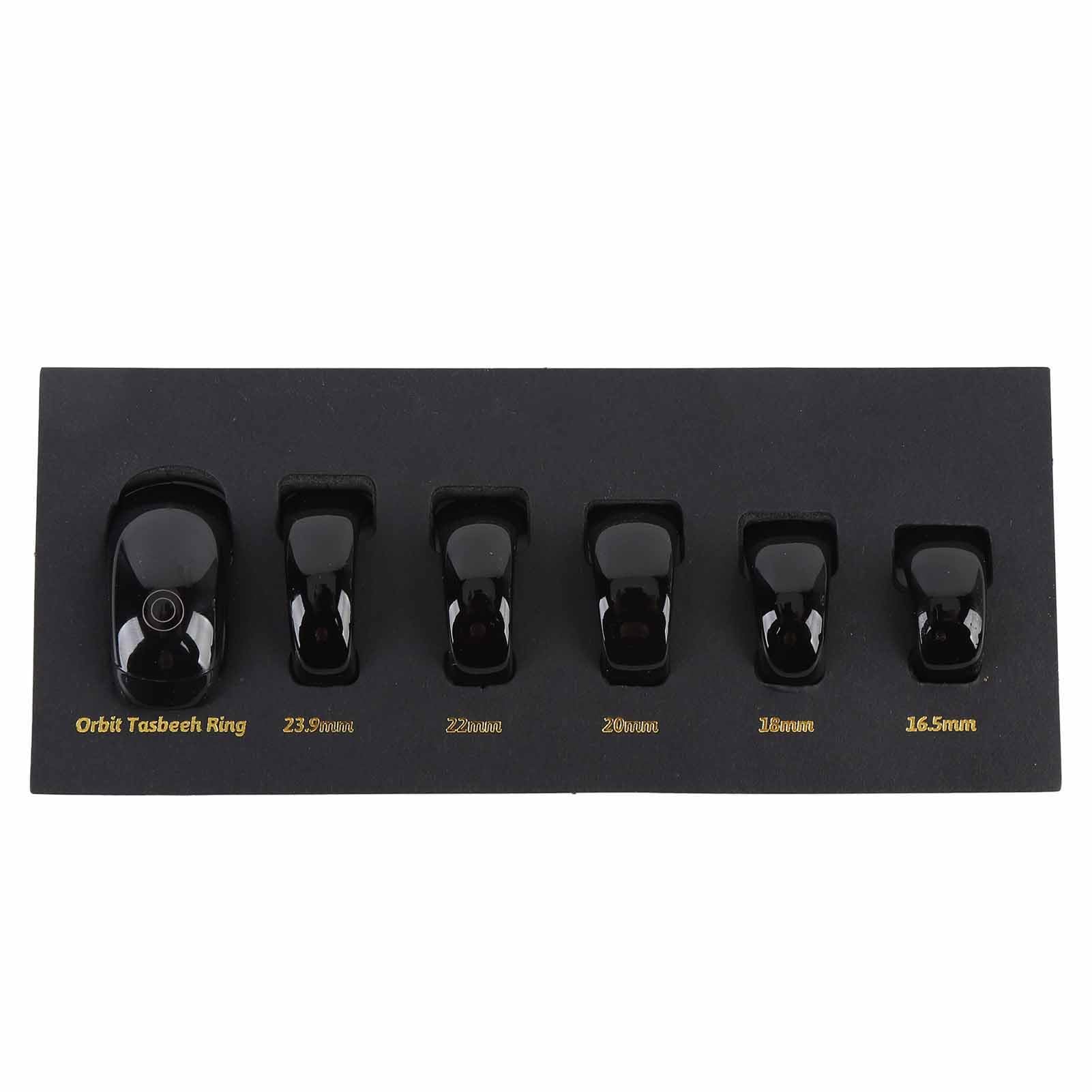 ZIZEV Smart Rings, Digital Display Counter Adjustable Ring Finger Counter with Size, 7 Days Battery Life, 5 Different Rings, APP Support, IP68 Rating Water Proof for Muslims (Black)