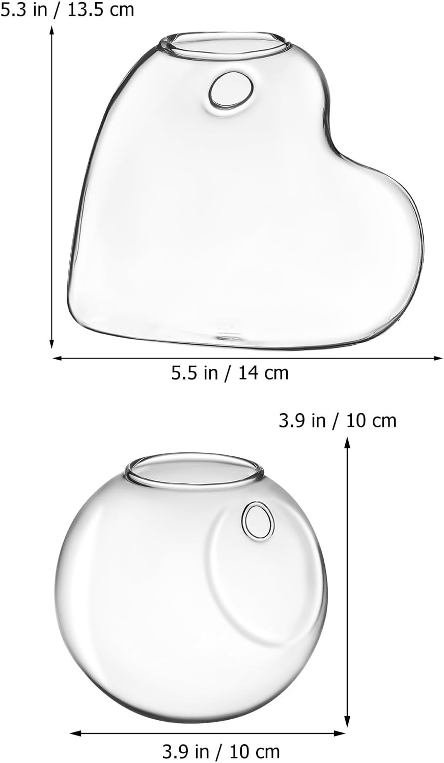 IMIKEYA Wall Hanging Planters Terrarium: 2 Pcs Wall Planters Wall Hanging Glass Terrarium Wall Mount Clear Flower Vase Hydroponics Plants Air Plants Holder Plants Vase Wall Greenery Decors