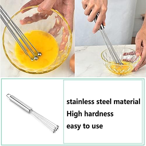 Stainless Steel Ball Whisk Kitchen Egg Stirrer Flexible Egg Whisk Stirrer for Daily Cooking Tool Egg Flour Meat Cake Baking Food Seasoning Manual Mixers