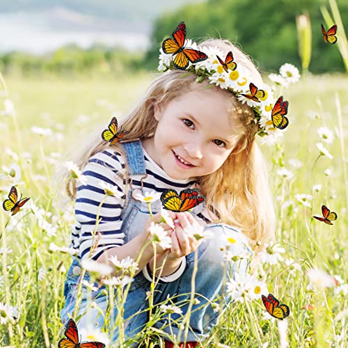 36 Pieces 4 Size Monarch Butterfly Hair Clips 3D Simulation Butterflyr Hair Barrettes Butterfly Headwear Clips For Women And Girls (36 Pieces) #TOP1
