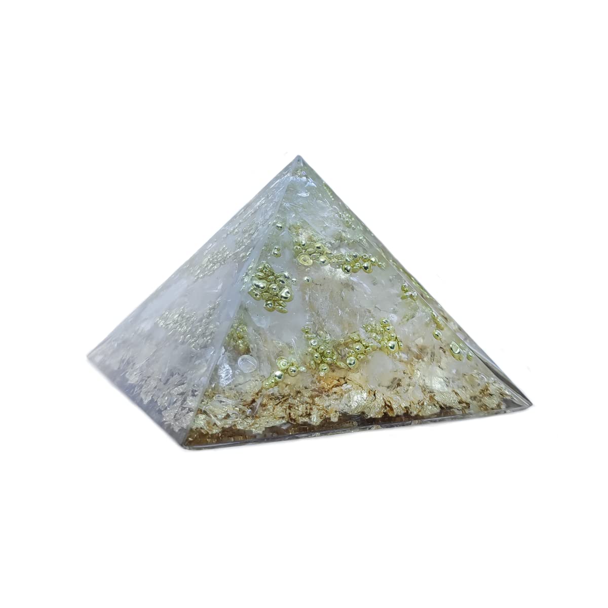 Grande orgonite piramide di cristallo di purezza, grande opera d'arte in orgonite spirituale con pietre preziose, cristallo di rocca, cristallo laser, diamante Herkimer, XXL, 16 cm