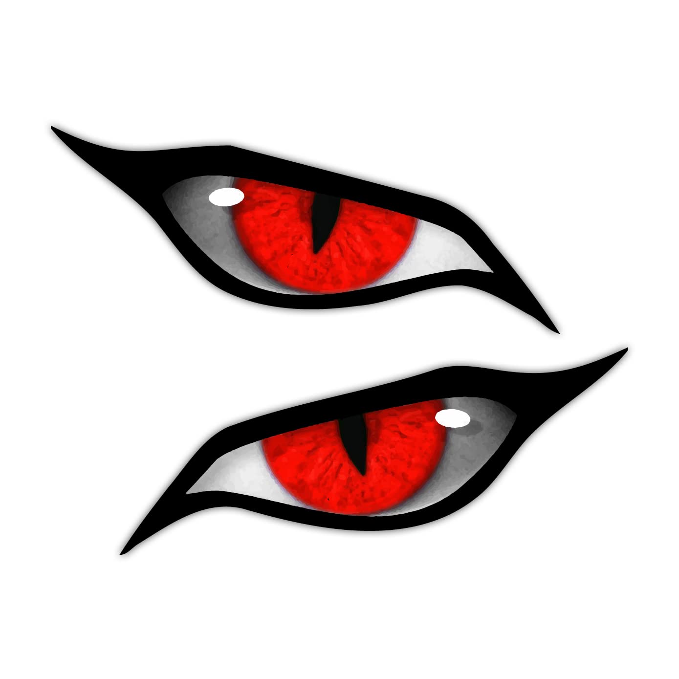 Pack of 2 Evil Eyes Eye in Red Vinyl Car Motorbike Helmet Sticker Decal
