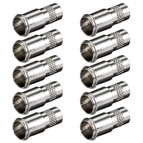 10 Stück F-Stecker Quick Kabel SAT TV Adapter Verbinder Schnellstecker Koax Ø 7,0mm