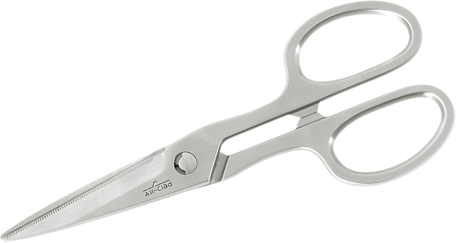 All-Clad Stainless Steel Kitchen Shears - Heavy-Duty Ergonomic Multi-Purpose Scissors for Poultry, Herbs, Fish, 8.19 Inch Rust-Resistant