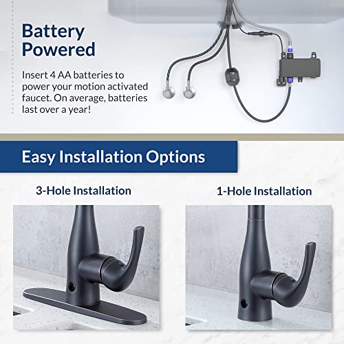 Bio Bidet FLOW Touchless Kitchen Faucet with Pull Down Sprayer, Low Single Handle, Brushed Nickel - Image 6