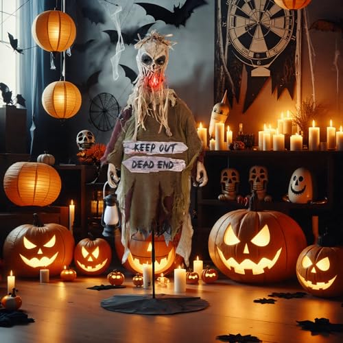 Fantôme de paille Halloween rustique et résistant pour jardin - 5