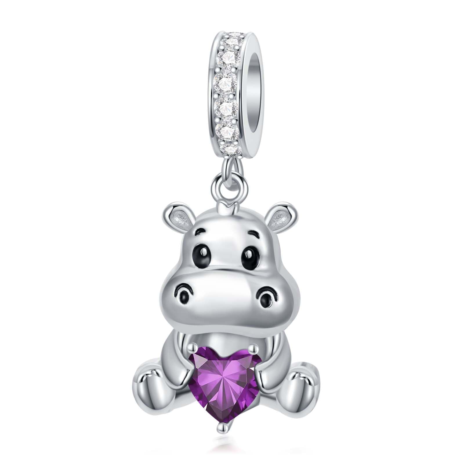 ROMANTICWORK Breloque vache en argent sterling 925, pierre de naissance pour 1 à 12 mois, breloque vache pour bracelets de vache, perles de vache, bijoux pour femmes et amateurs de vache