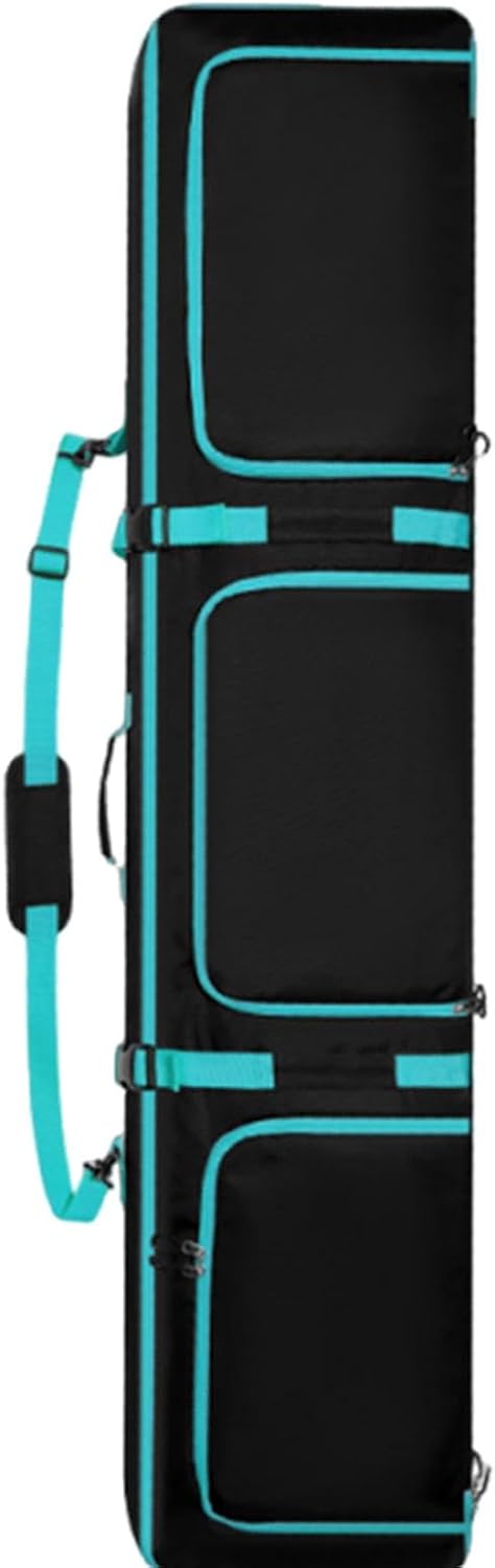 Rolling Ski Bag Snowboard Bag for Air Travel Storage Case with Strap, with Wheels for Winter Sports, Blue