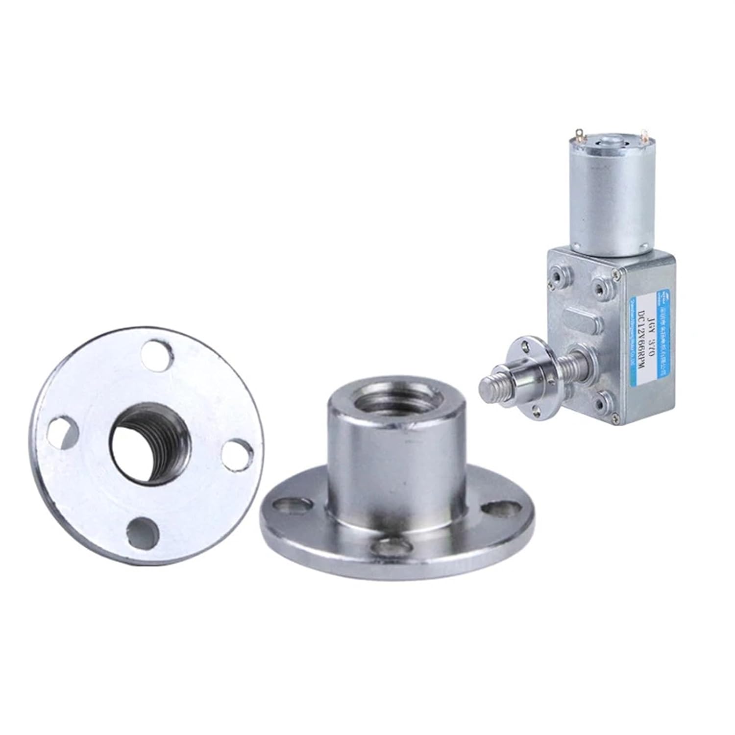 M8*33mm DC 12V 24V High Torque Worm Gear Motor with M8 Flange 1Pcs(2rpm,6V)