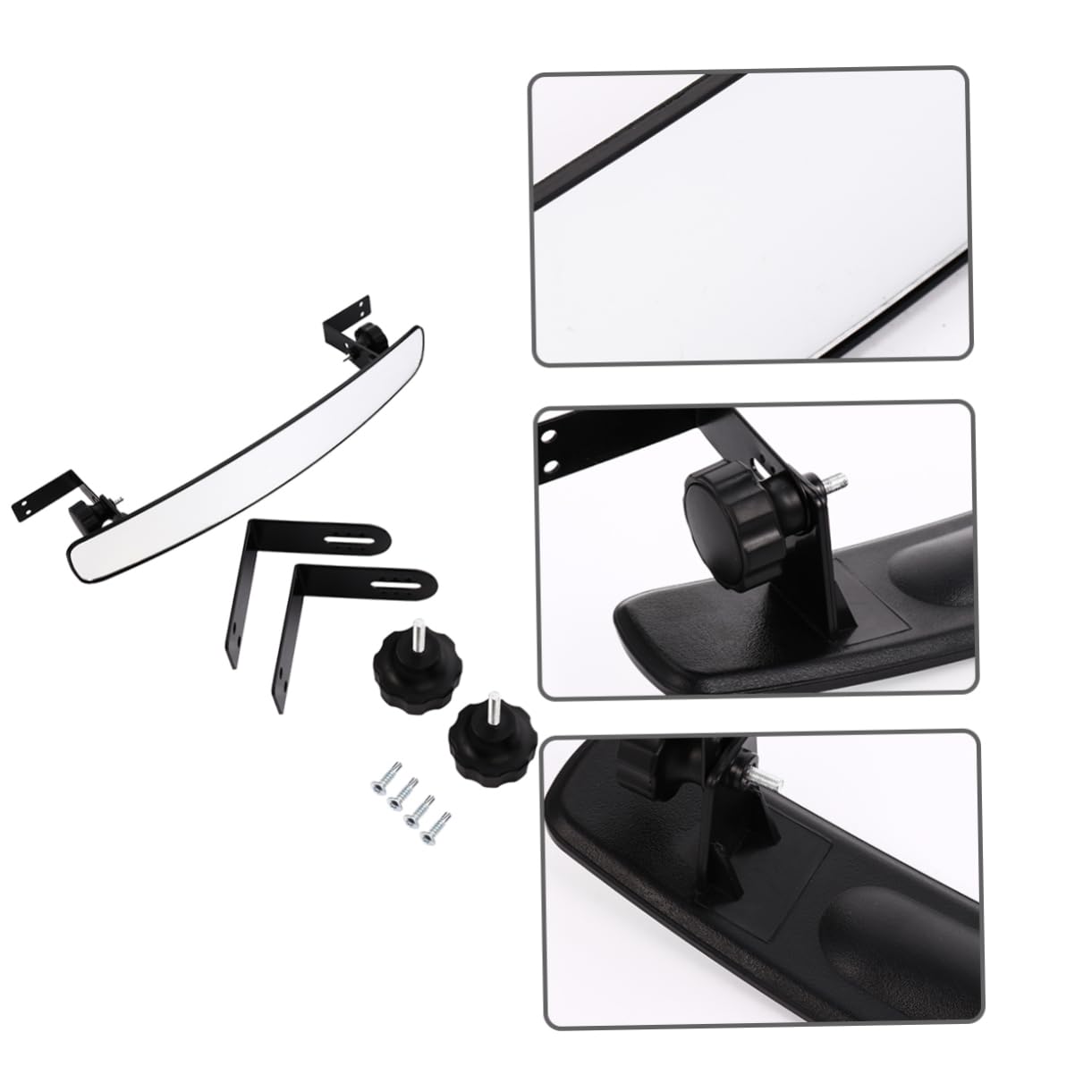 Espejo Retrovisor Auxiliar Ajustable para Coche Negro Abs Vidrio | Vista Gran Angular, Mejora la Seguridad, para Ñiño, Observación Interior en Asiento de Seguridad