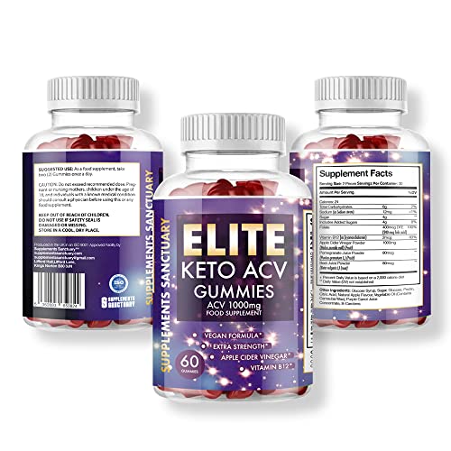 Elite Keto ACV Gummies Keto Apple Gummies (60 Gummies) with Vitmain B12