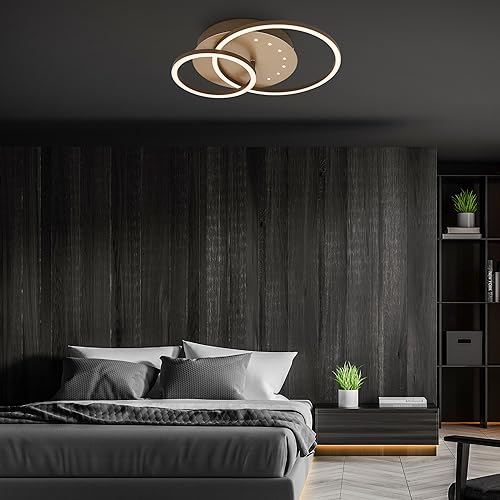 Plafonnier LED brun-or orientable à petits points lumineux 24W - 5