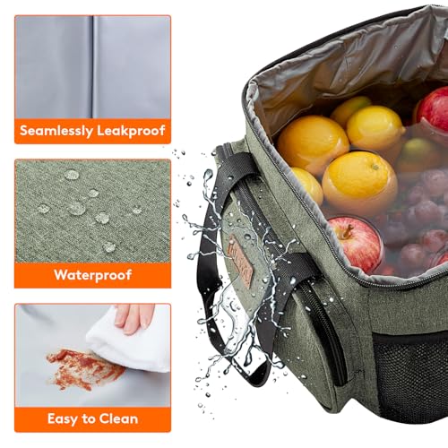 Image of Lifewit Large Lunch Bag, Insulated Lunch Box, Soft Cooler Cooling Tote for Adult Men Women, Dark Green 24-Can (15L)