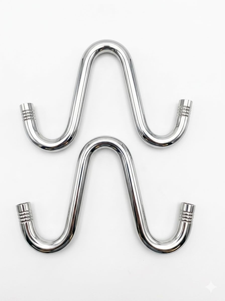 Nooks Stainless Steel W-Shaped Double Hook, Chrome Plated, 14 cm x 8.9 cm x 5.5 cm Havy Duty Hooks (12mm) Hanging for Jhula and Swing for Home and Garden (Pack of 10) (2)-image-40
