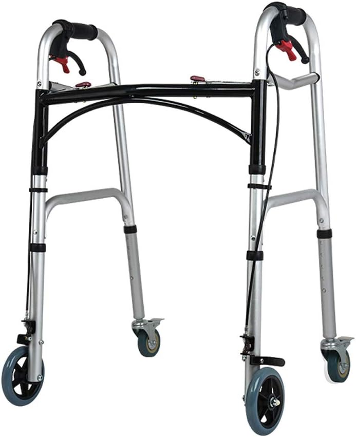 Bariatric HeavyDuty Folding Walker with Wheels for Seniors