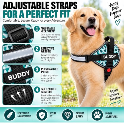 Image of 3D Cube Dog Vest Harness with Leash - No Pull, Reflective & Adjustable