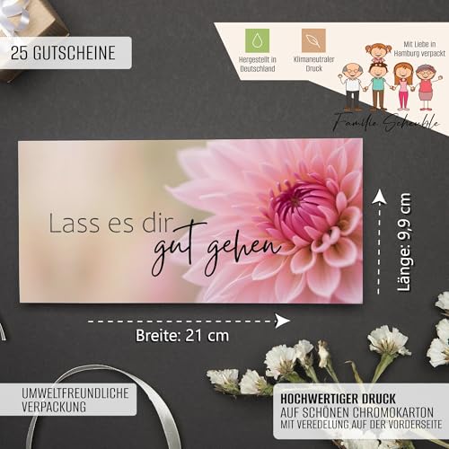 Gutscheine 25er Set als Blankovorlage zum Ausfüllen | für Wellness Yoga Massage Kosmetikstudio | Gutscheinkarte Geschenkgutschein | Gutschein Vorlagen