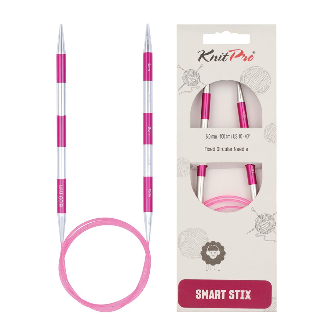 KnitPro Smartstix Fixed Circular Needles 40" (100cm) | 6.00mm