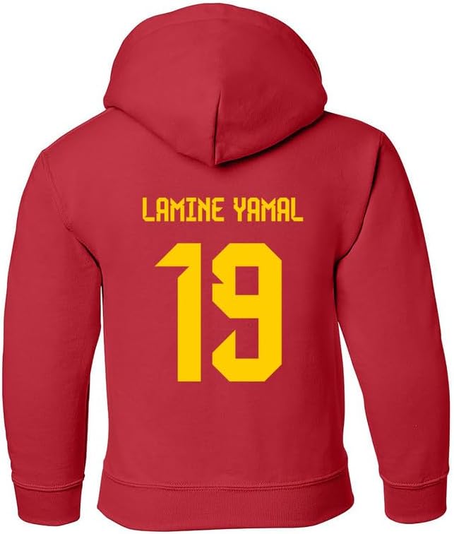 Tutiinca Spain Soccer Cup Fan - Lamine Yamal 19 Jersey Style Youth Hooded Sweatshirt