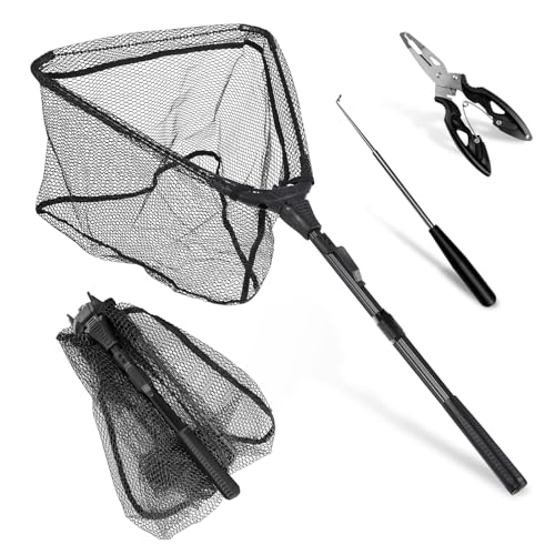 Épuisette de pêche pliable pour kayak et sessions carnassiers en float-tube