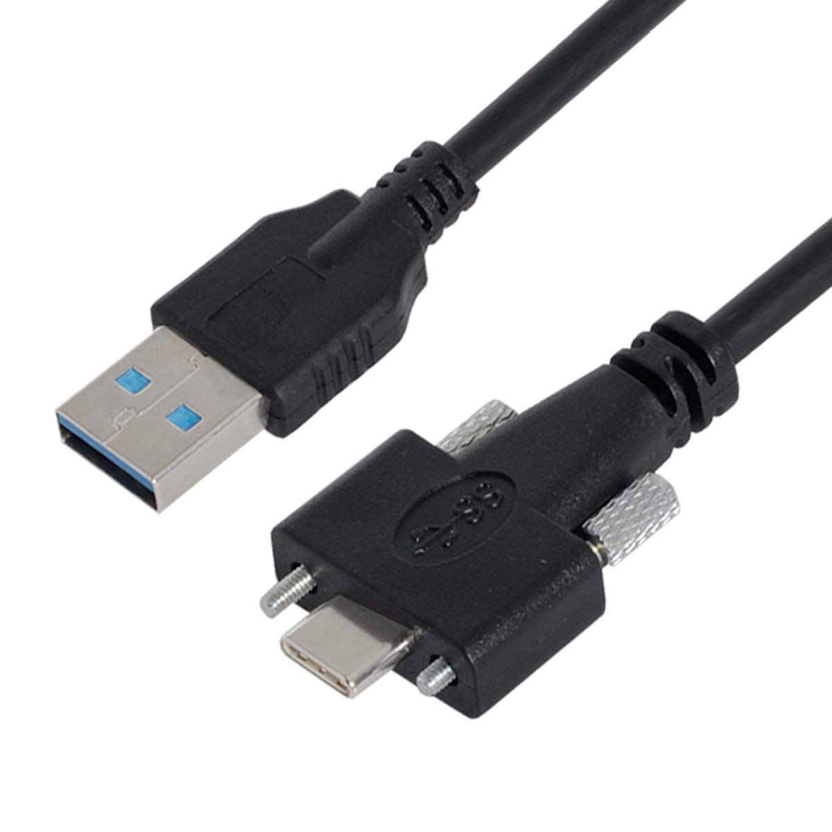 Cablecc USB 3.1 Type-C Dual Screw Locking to Standard USB3.0 Data Cable 1.2m 2m 3m Panel Mount Type(3M), 3.0m - Image 2