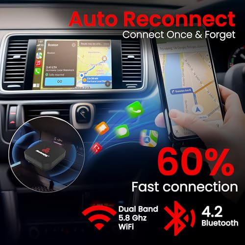 Image of Autofy CP2D Wireless Apple CarPlay Android Auto Adapter with YouTube Netflix JioCinema Apps Fast Connect & Auto Reconnect -Works Only with Cars Having Wired CarPlay