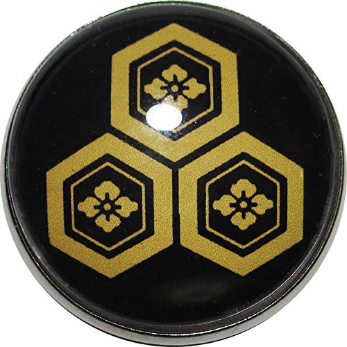 家紋ピンバッジ 20mm 三つ盛亀甲に花菱 直江兼続 ピンバッチ pins 家紋