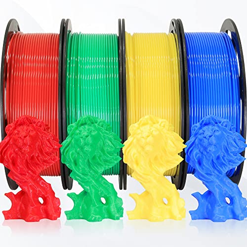 Image of BBLIFE 1.75mm 3D Printer PLA Filament 4 in 1 Bundle: Red, Blue, Yellow, Green, 4 Bright Colors Packed, 250g /Spool, 4 Spools Packed, Widely Fit for 3D Printer /3D Pen; Total 1Kg 3D Printing Material