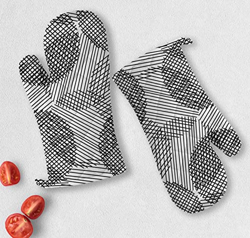 Image of Oasis Home Cotton Shell with Inner Polyester Printed Glove Set - Geo Print (Pack of 2)