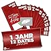 getbrave 1 Jahr, 12 Dates - Das Geschenk f&uuml;r gemeinsame Zeit - Dates zum selber ausf&uuml;llen mit Rubbelaufkleber - &Uuml;berraschung zum Geburtstag & Jahrestag f&uuml;r Mann, Frau, Partner, Freundin & Freund