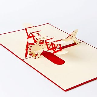 Airplane Pop Up Card, Fathers Day Card, 3D Aircraft Greeting Card, Airplane Birthday Card, 3D Card For Dad (3D Airplane, Pack of 1)