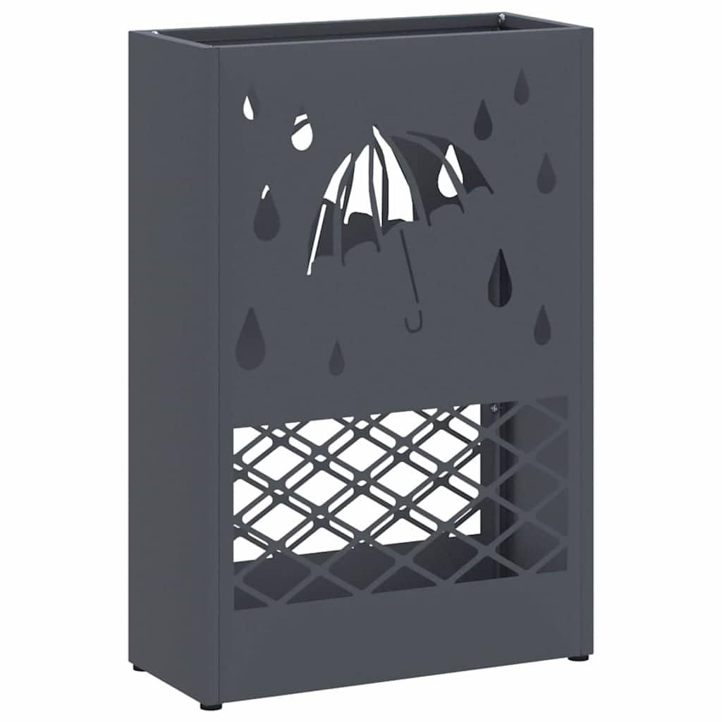 Porte-parapluie en acier, anthracite, 28 x 12 x