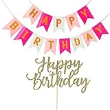 Happy Birthday Banner, Happy Birthday Cake Topper