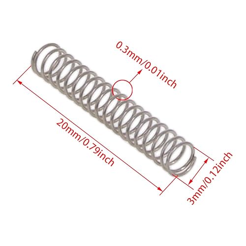 Miniatura 34 de MroMax 20Pcs Compressed Spring, 0.04" Wire Dia, 0.31" OD, 1.57" Free Length, Gray Black Spring Steel Extended Coil Compression Spring