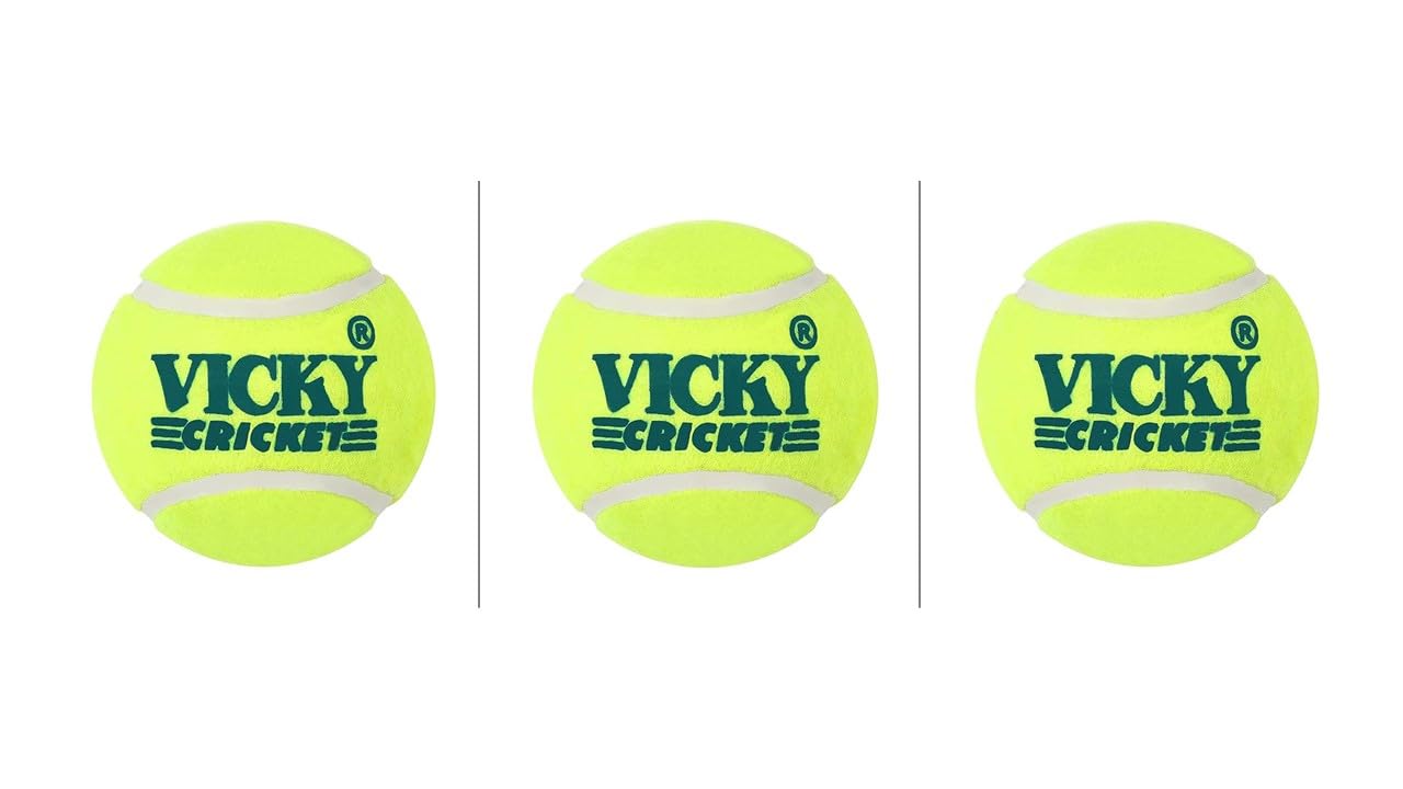 Vicky Cricket Tennis Ball (Pack of 3, Yellow, Sturdy & Bouncy) (B0CTN3T8KN) Amazon Price History, Amazon Price Tracker